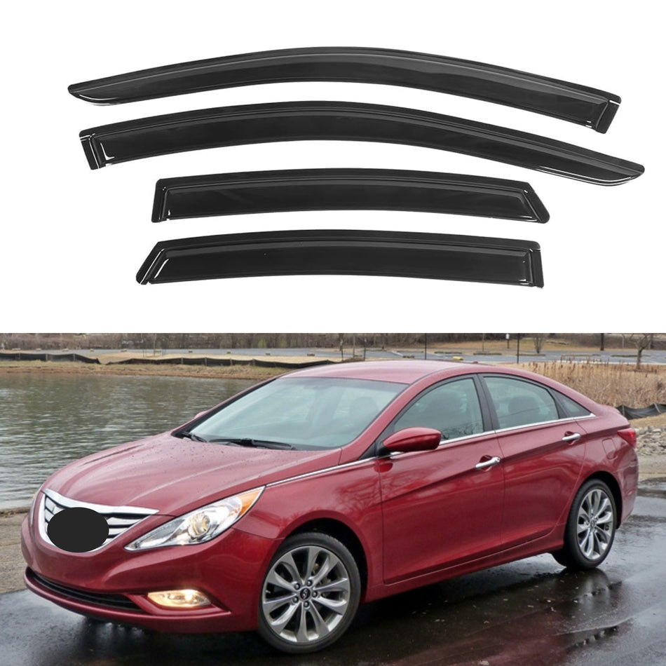 Window Visors for Hyundai Sonata 2011-2014 (New Body Style) & Hyundai Sonata Hybrid 2011-2016, 4-Piece