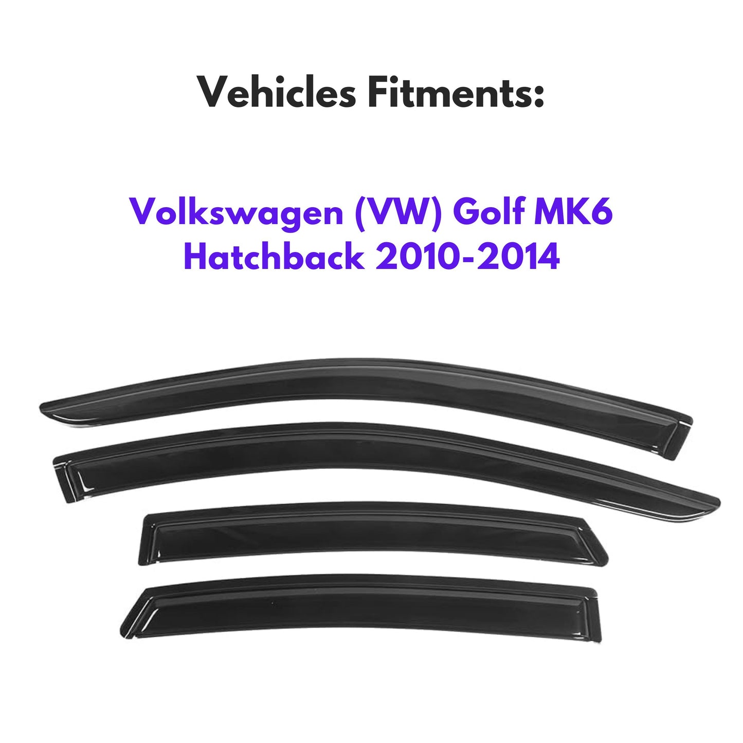 Pare-soleils pour Volkswagen (VW) Golf MK6 Hatchback 2010-2014, 4 pièces