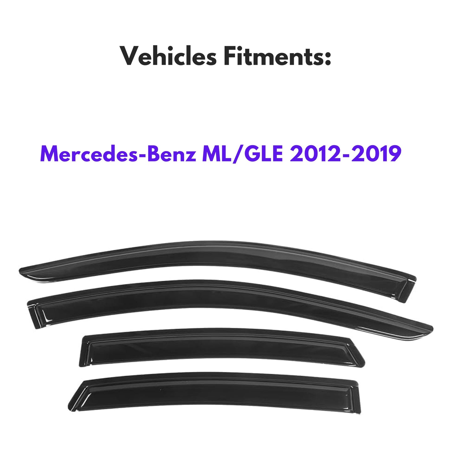 Pare-soleils pour Mercedes-Benz ML/GLE 2012-2019, 4 pièces