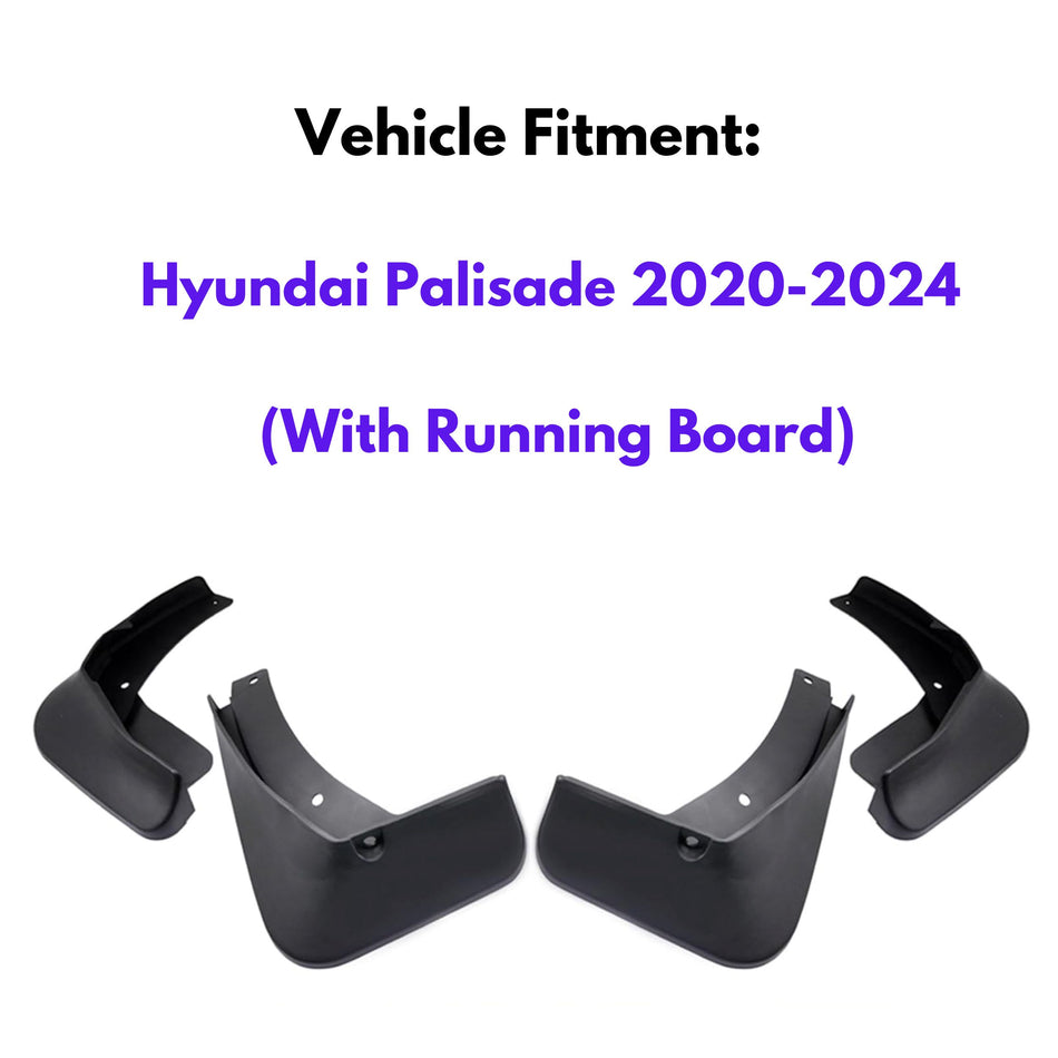 Mud Flap for Hyundai Palisade 2020-2024 (With Running Board), 4-Piece