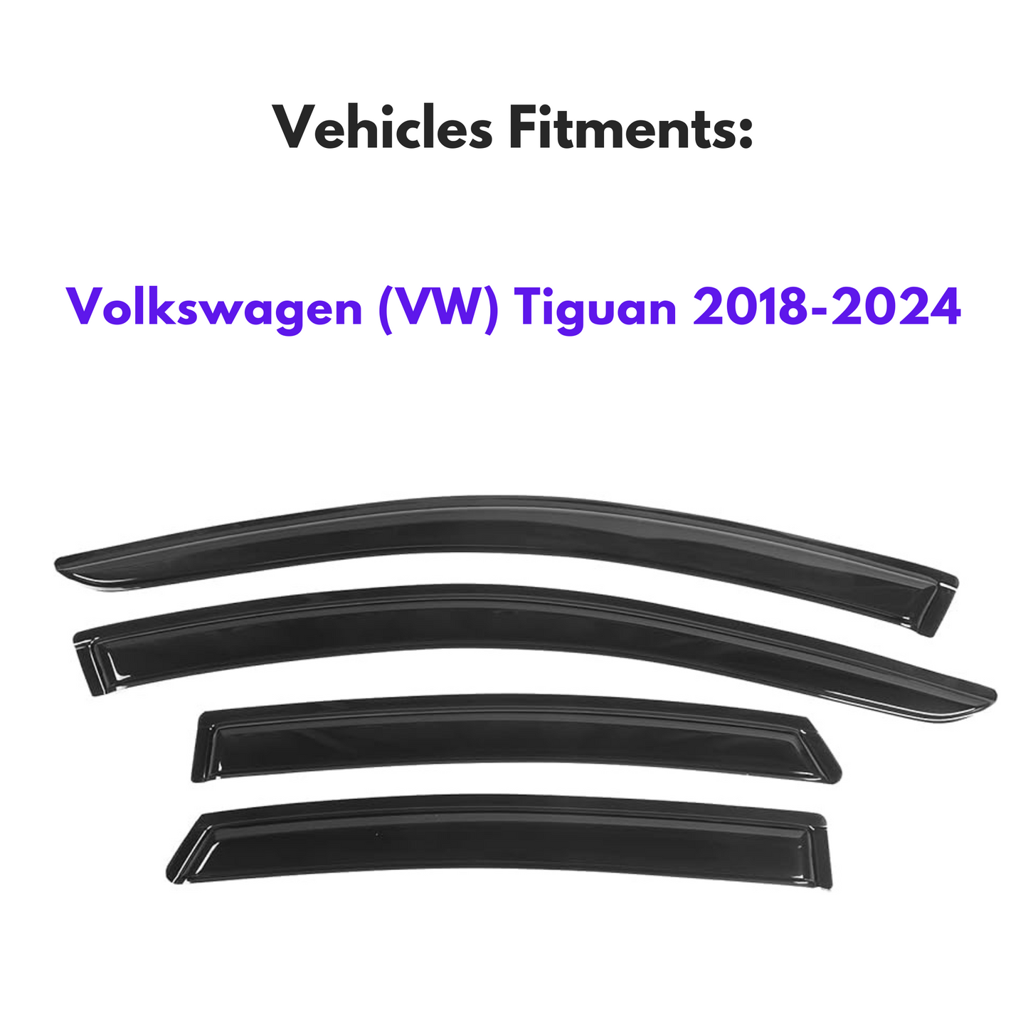 Pare-soleils pour Volkswagen (VW) Tiguan 2018-2024, 4 pièces