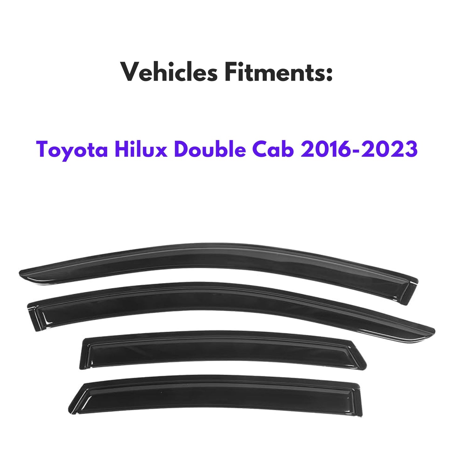 Pare-soleils pour Toyota Hilux Double Cab 2016-2023, 4 pièces