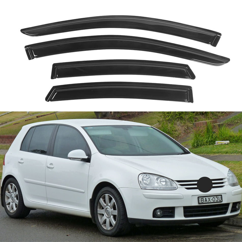 Window Visors for Volkswagen (VW) Golf MK5 Hatchback 2004-2009, 4-Piece