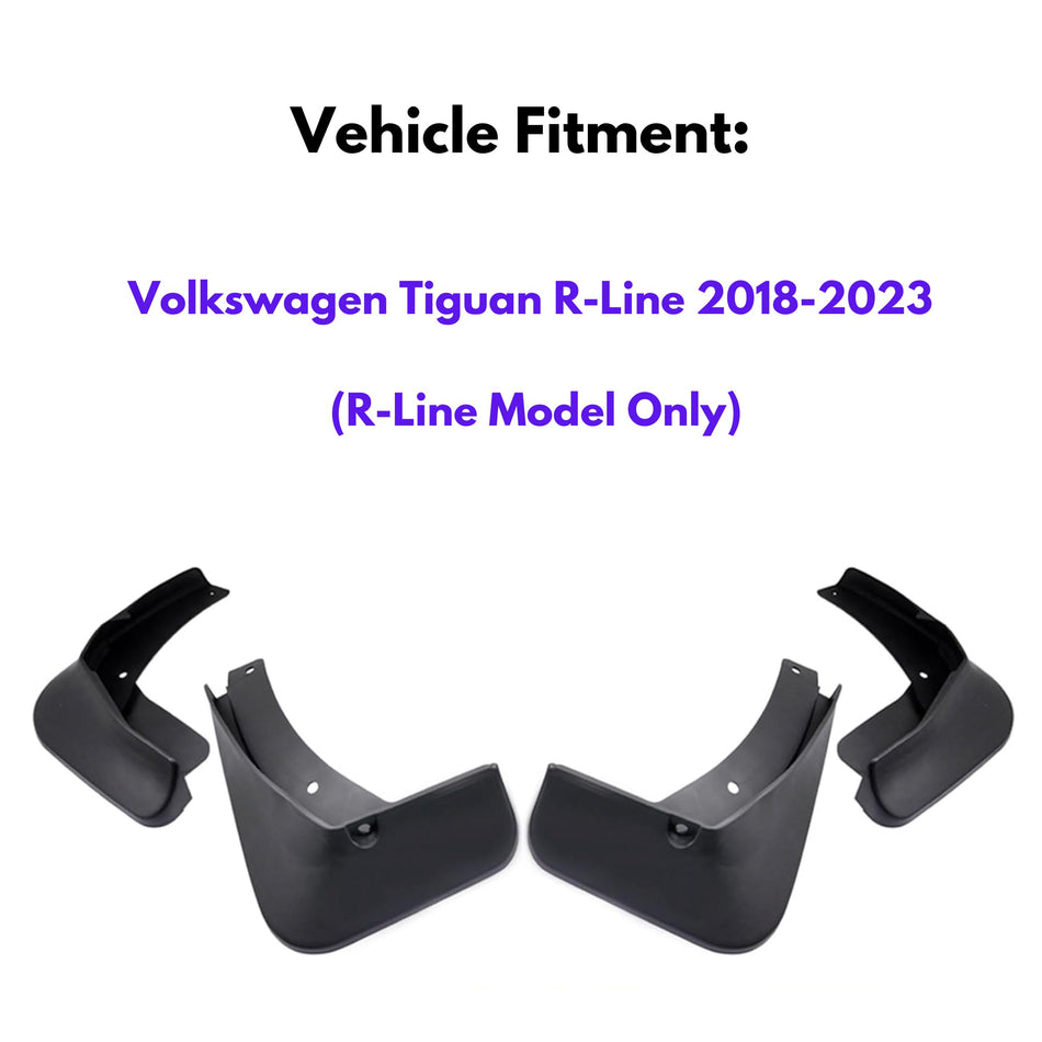 Garde-boue pour Volkswagen Tiguan R-Line 2018-2023 (modèle R-Line uniquement), 4 pièces
