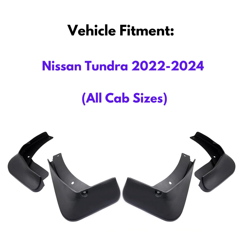 Mud Flap for Nissan Tundra 2022-2024 (All Cab Sizes), 4-Piece