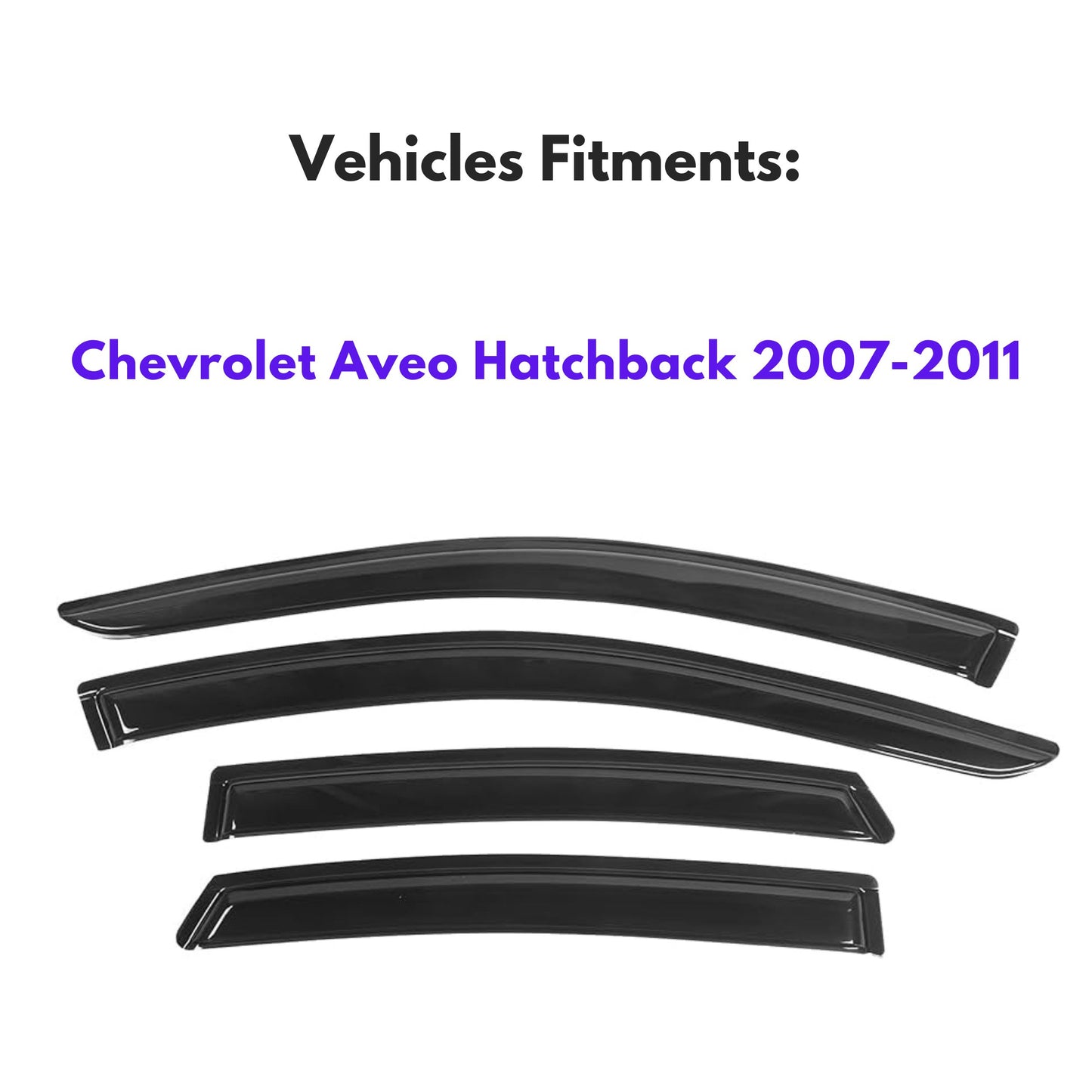 Pare-soleils pour Chevrolet Aveo Hatchback 2007-2011, 4 pièces