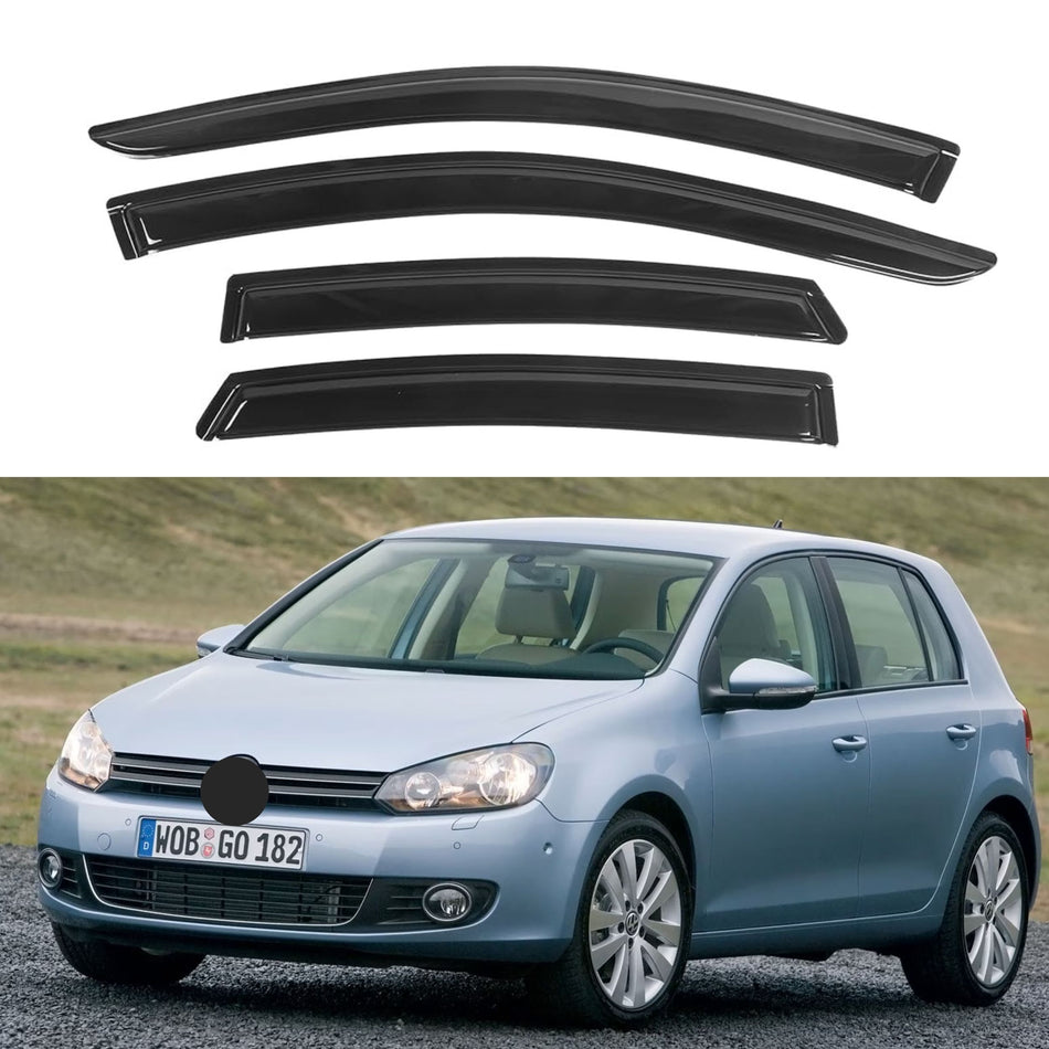 Window Visors for Volkswagen (VW) Golf MK6 Hatchback 2010-2014, 4-Piece