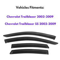 Pare-soleils pour Chevrolet Trailblazer 2002-2009 et Trailblazer SS 2002-2009, 4 pièces