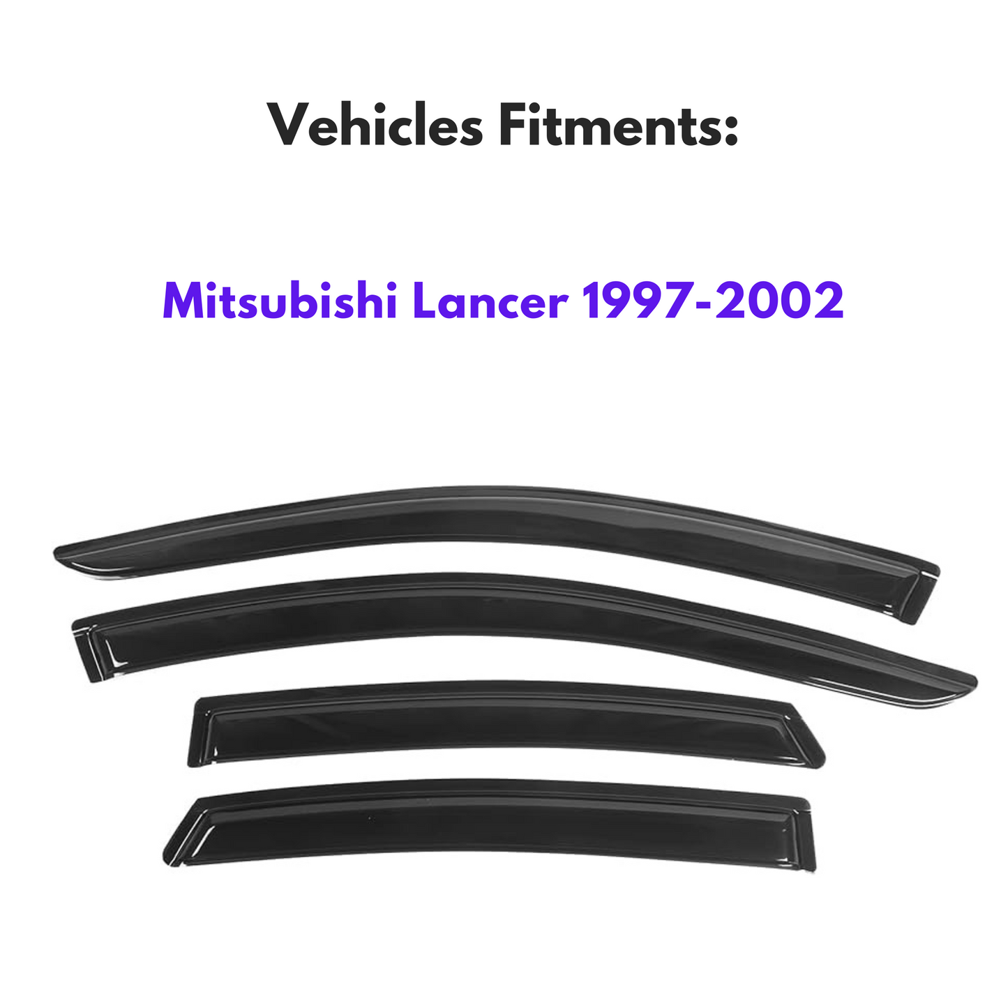 Pare-soleils pour Mitsubishi Lancer 1997-2002, 4 pièces