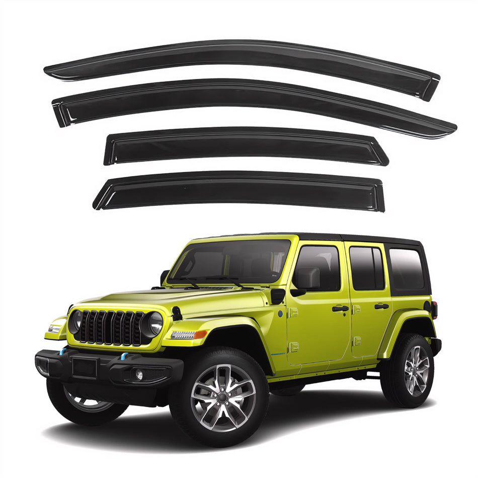Pare-soleils pour Jeep Wrangler JL Unlimited 4 portes 2018-2024 et Jeep Gladiator 4 portes 2020-2024, 4 pièces