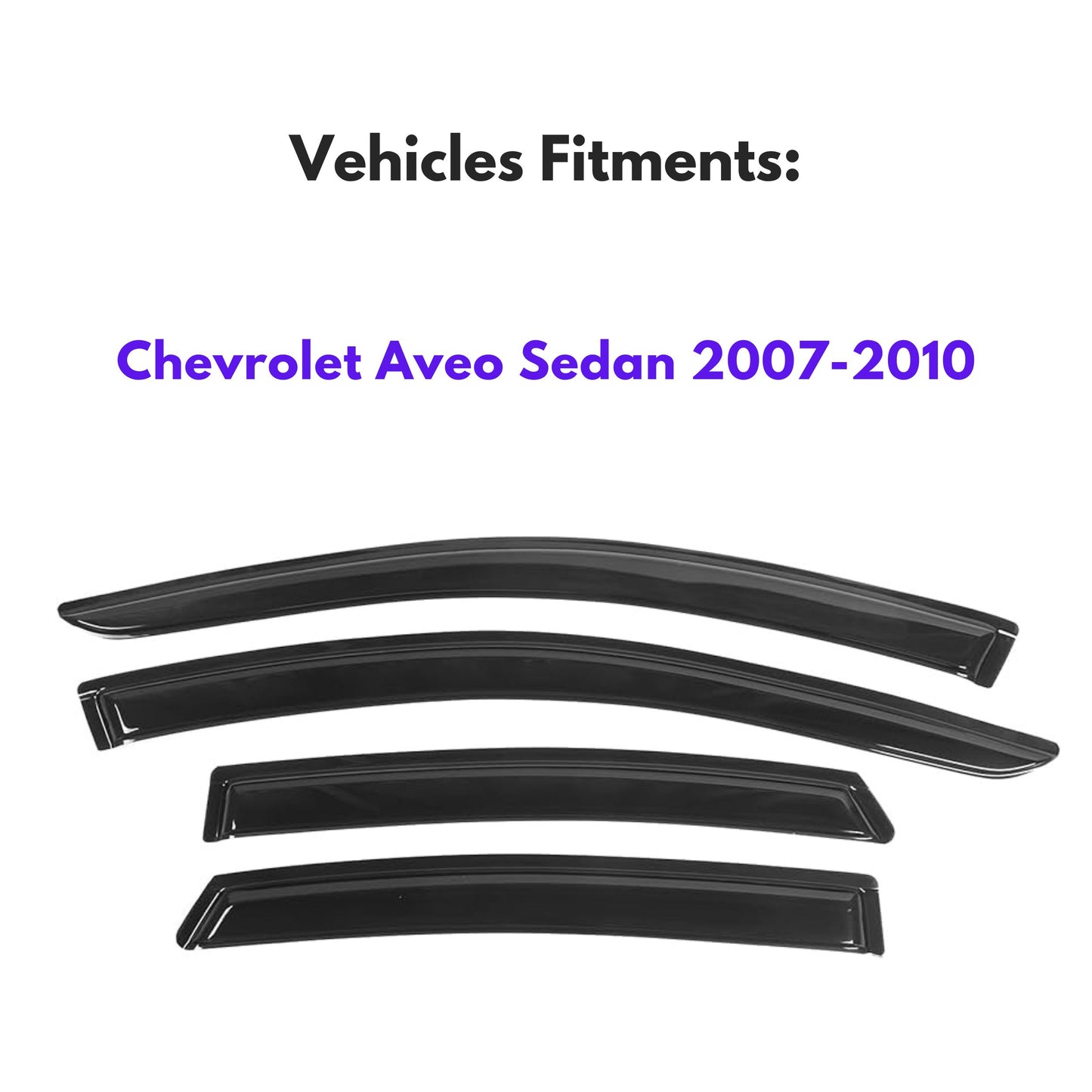 Pare-soleils pour Chevrolet Aveo Sedan 2007-2010, 4 pièces
