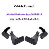 Mud Flap for Mitsubishi Outlander Sport 2022-2023 (Sport Model & 2.0L Engine Only), 4-Piece
