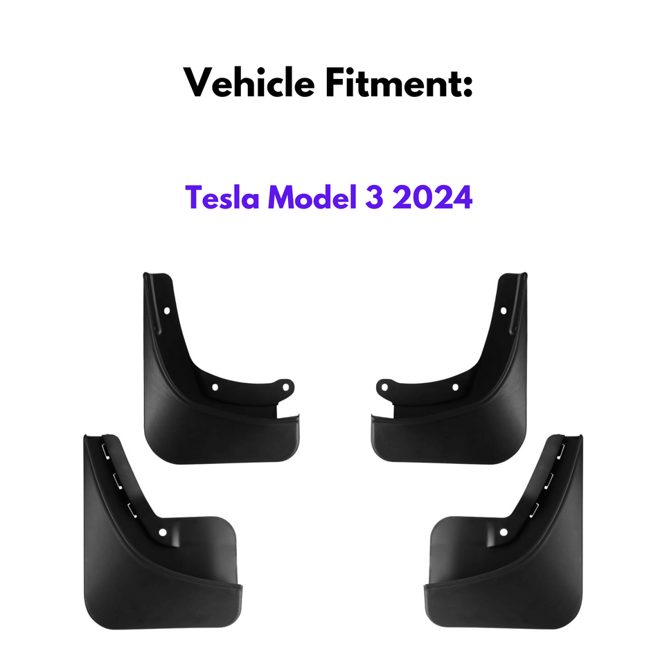 Mud Flap for Tesla Model 3 2024, 4-Piece
