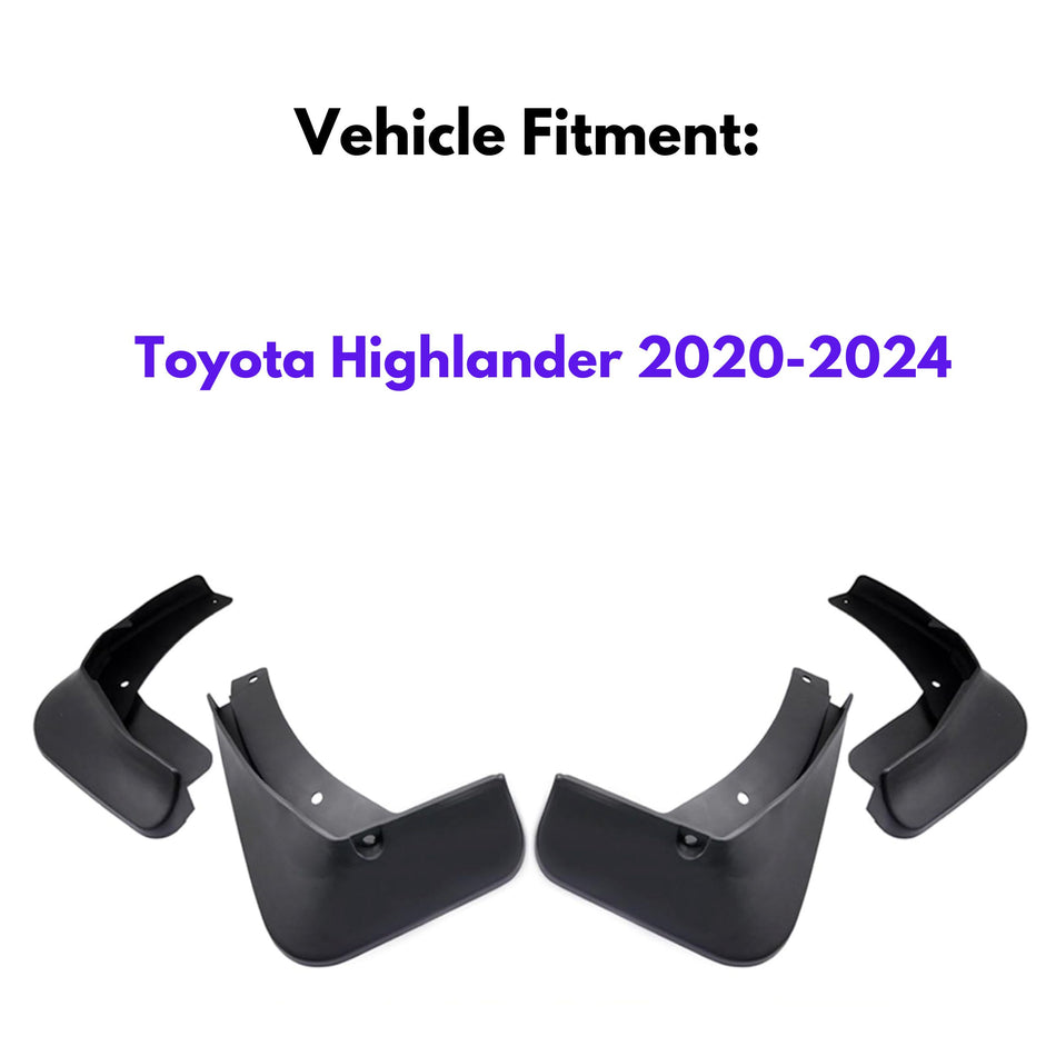 Garde-boue pour Toyota Highlander 2020-2024, 4 pièces