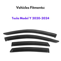 Window Visors for Tesla Model Y 2020-2024, 4-Piece