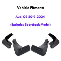 Bavette garde-boue pour Audi Q3 2019-2024 (sauf modèle Sportback), 4 pièces