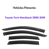 Window Visors for Toyota Yaris Hatchback 2005-2010, 4-Piece
