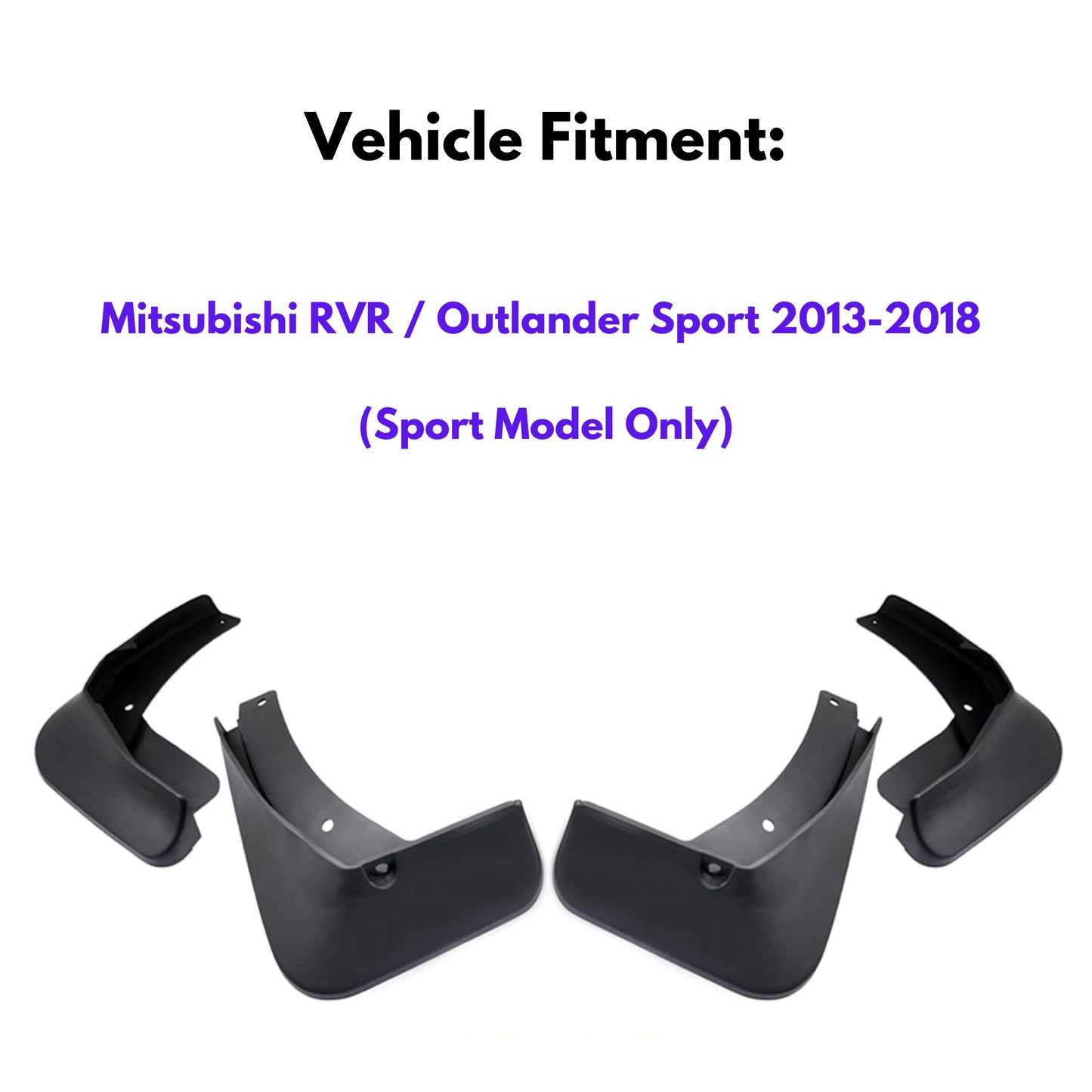 Mud Flap for Mitsubishi RVR / Outlander Sport 2013-2018 (Sport Model Only), 4-Piece