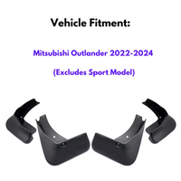 Mud Flap for Mitsubishi Outlander 2022-2024 (Excludes Sport Model), 4-Piece