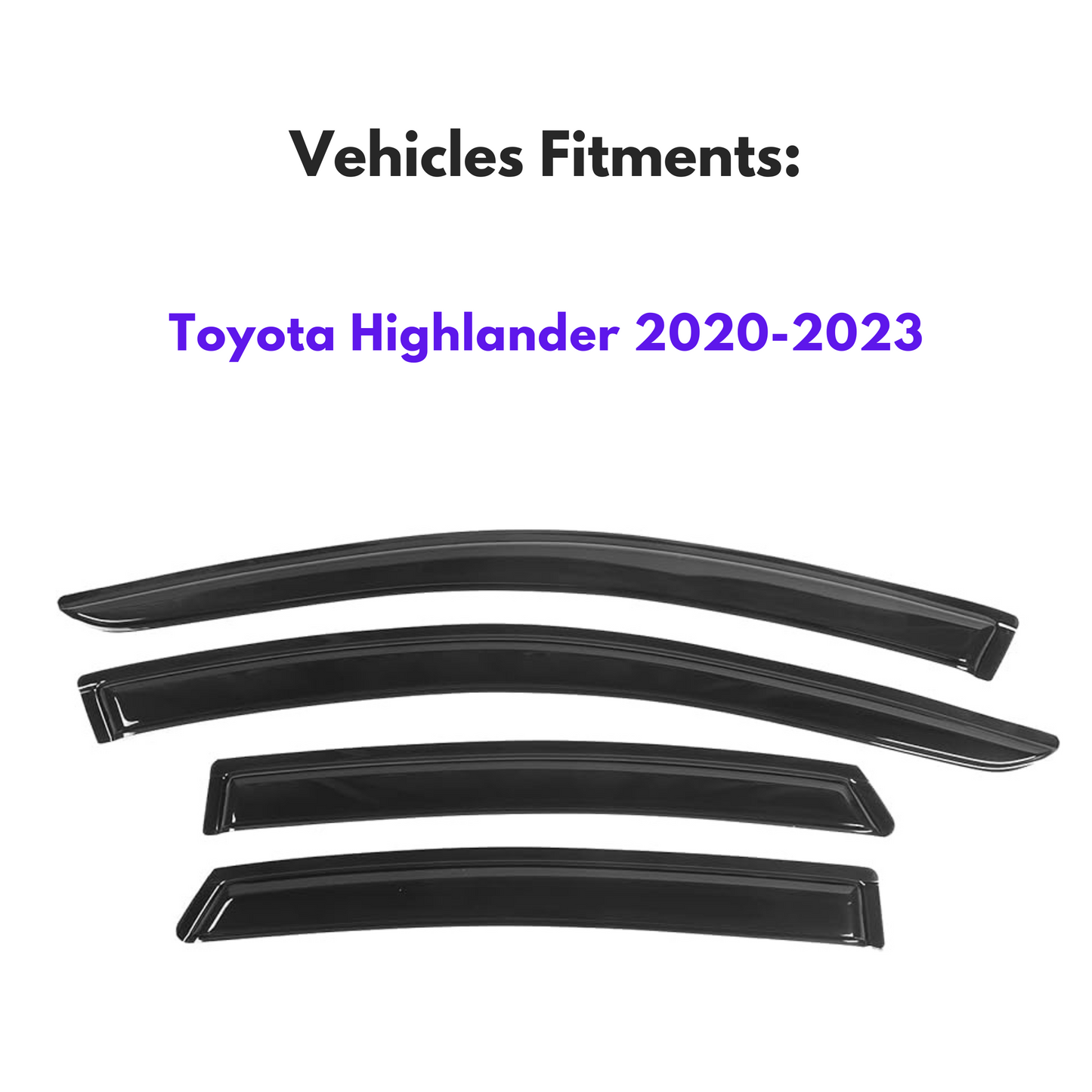 Window Visors for Toyota Highlander 2020-2024, 4-Piece