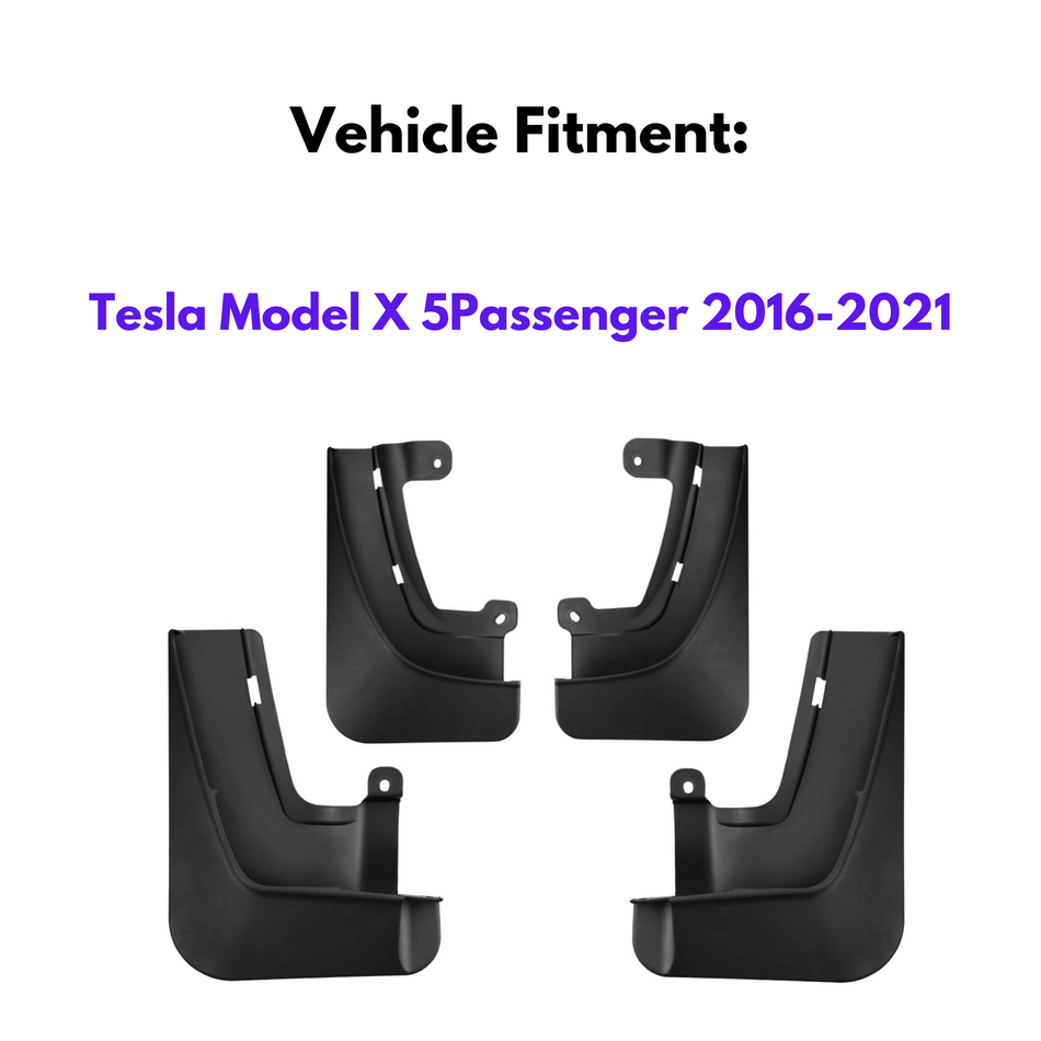 Garde-boue pour Tesla Model X 5 passagers 2016-2021, 4 pièces