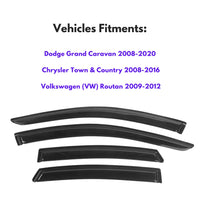 Pare-soleils pour Dodge Grand Caravan 2008-2020, Chrysler Town &amp; Country 2008-2016, Volkswagen (VW) Routan 2009-2012, 4 pièces