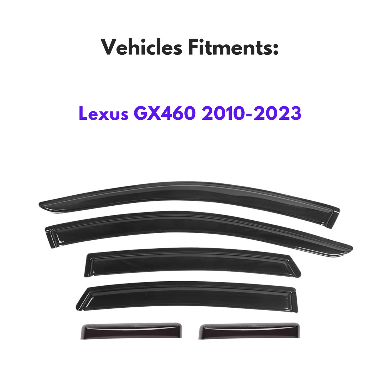 Window Visors for Lexus GX Series 2010-2023, 6-Piece