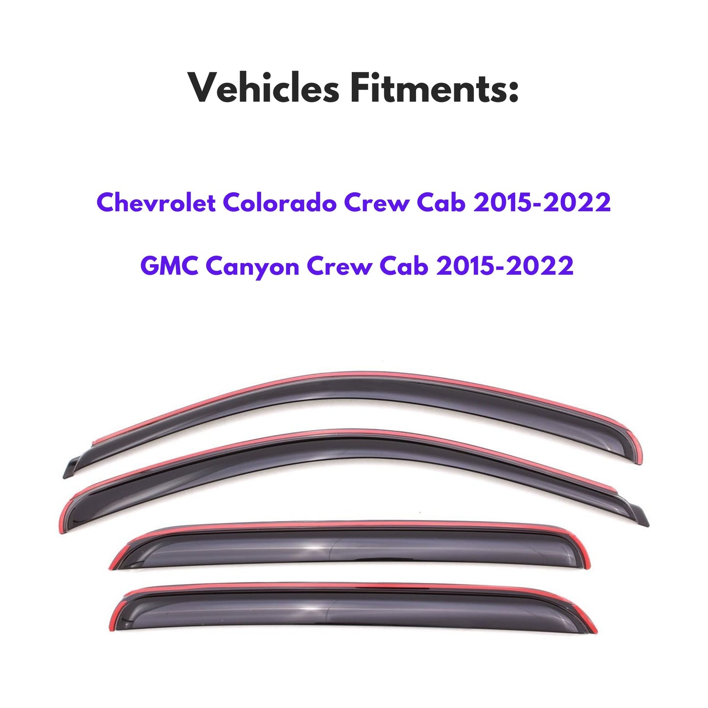 Pare-soleils pour Chevrolet Colorado CrewCab 2015-2022 et GMC Canyon CrewCab 2015-2022, 4 pièces