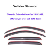 Pare-soleils pour Chevrolet Colorado CrewCab 2015-2022 et GMC Canyon CrewCab 2015-2022, 4 pièces