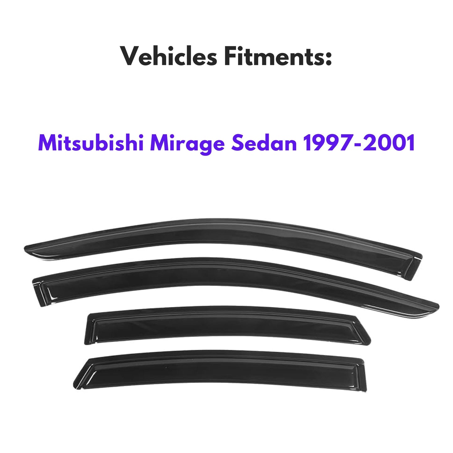 Pare-soleils pour Mitsubishi Mirage Sedan 1997-2001, 4 pièces