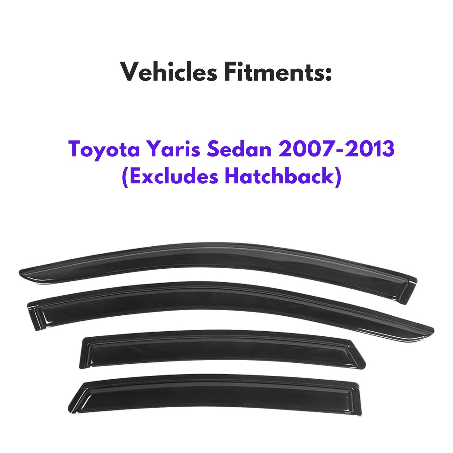 Pare-soleils pour Toyota Yaris Sedan 2007-2013 (à l'exclusion du modèle à hayon), 4 pièces
