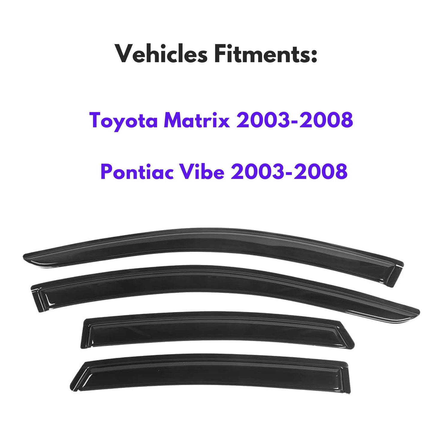 Pare-soleils pour Toyota Matrix 2003-2008 et Pontiac Vibe 2003-2008, 4 pièces