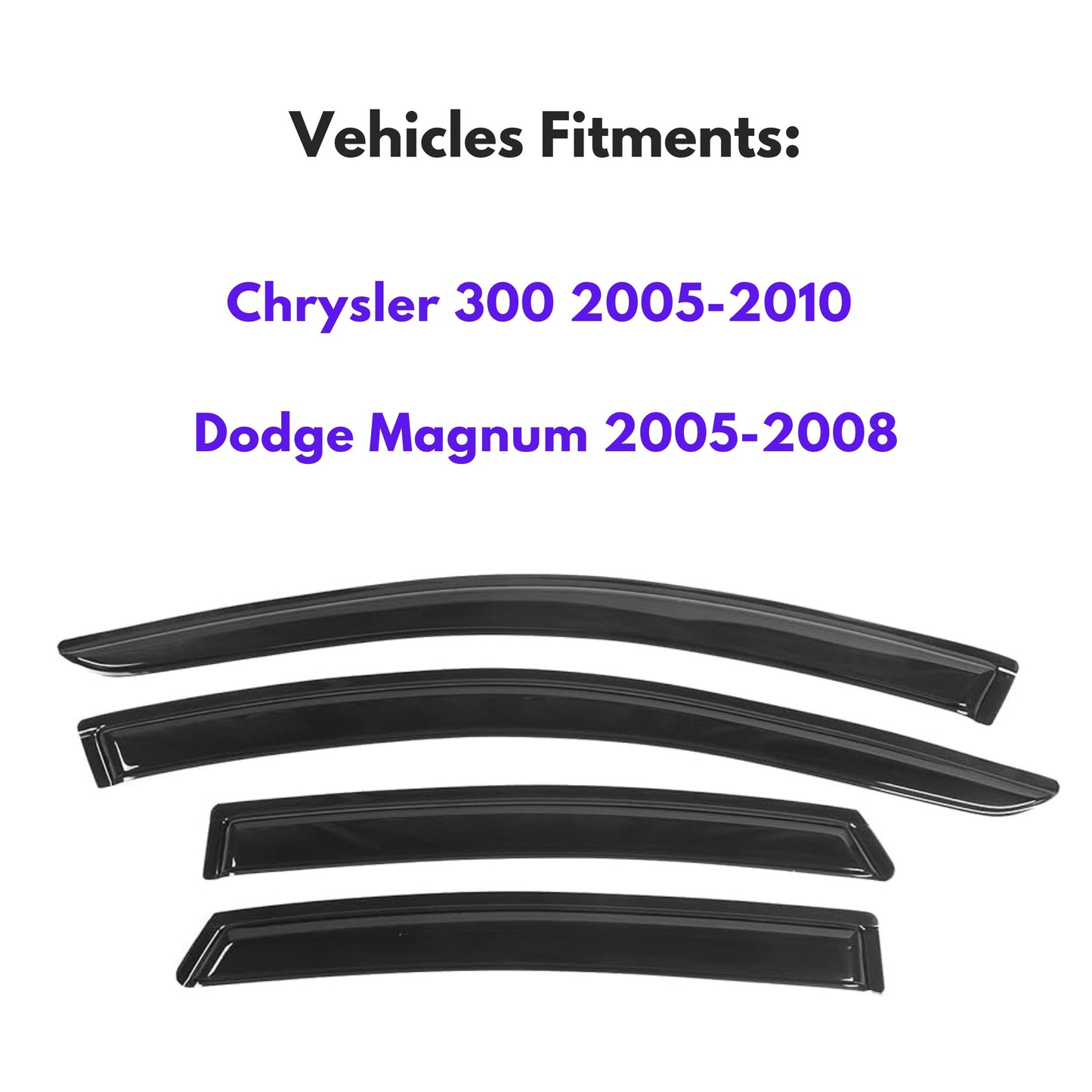 Pare-soleils pour Chrysler 300 2005-2010 et Dodge Magnum 2005-2008, 4 pièces