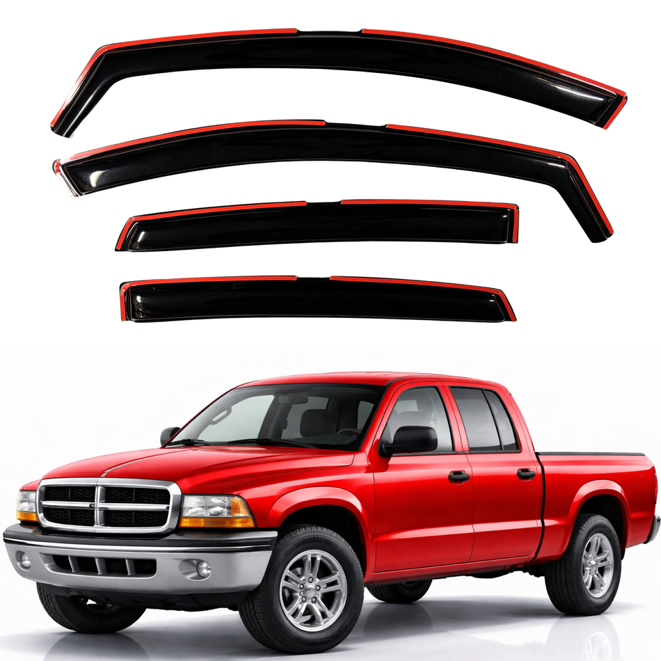 Window Visors for 2000-2004 Dodge Dakota Quad Cab