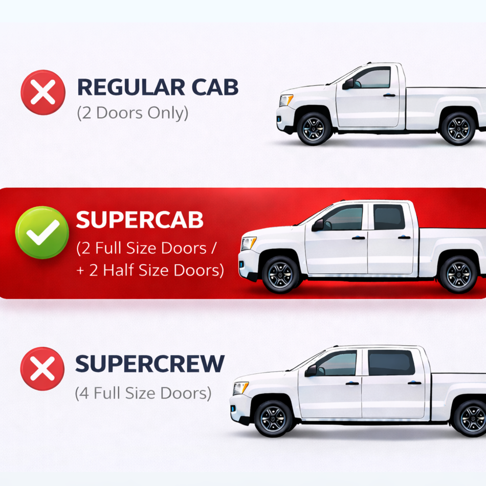 Window Visors for 1999-2016 Ford F-250 F-350 F-450 F-550 SuperCab