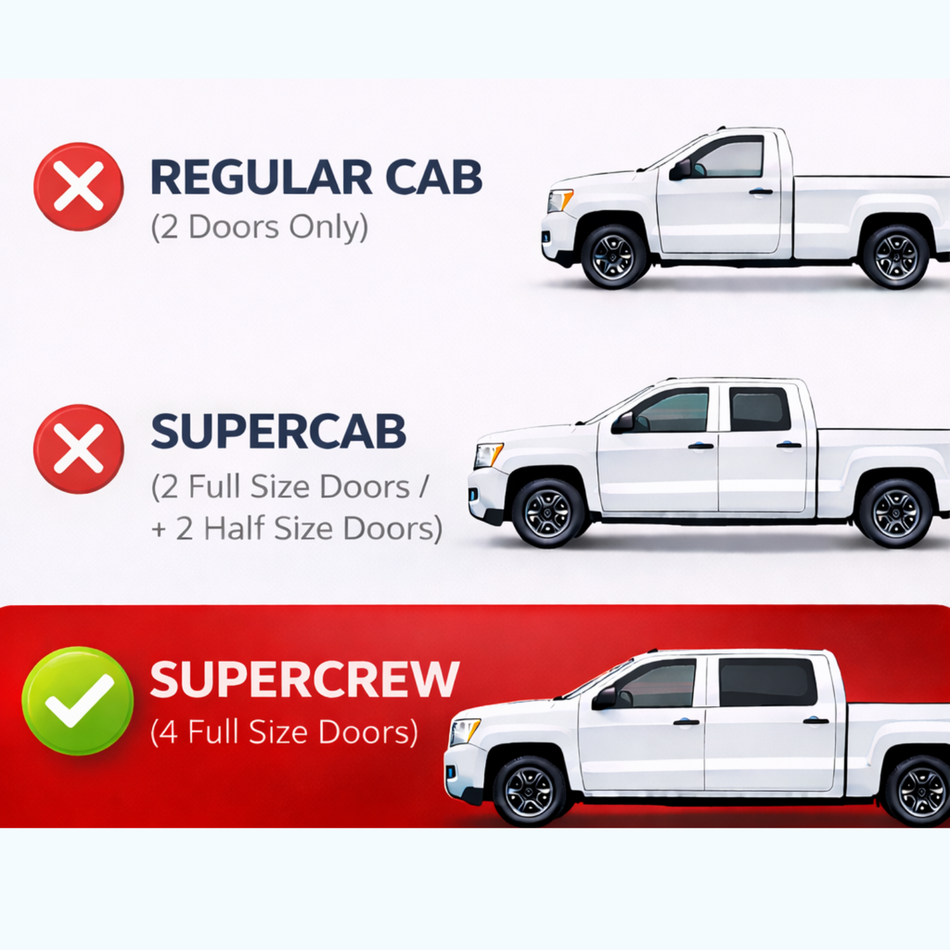 Window Visors for 1999-2016 Ford F-250 F-350 F-450 F-550 SuperCrew