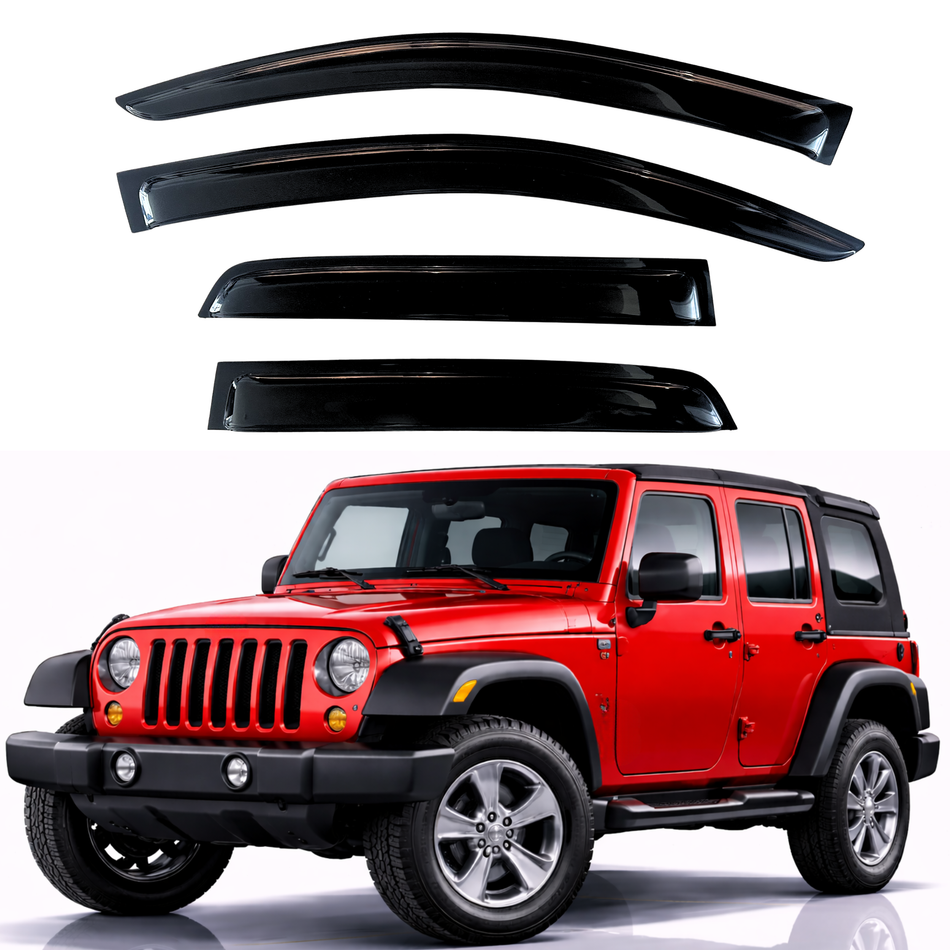 Window Visors for 2007-2018 Jeep Wrangler JK 4-Door