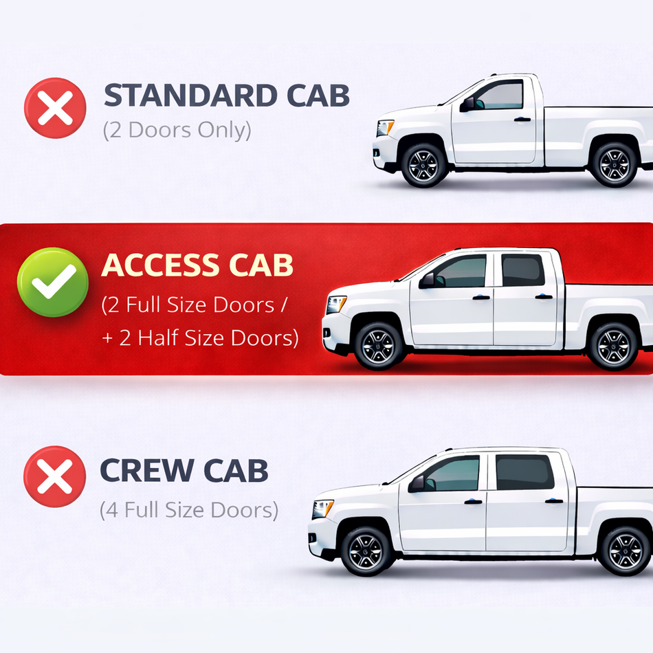 Window Visors for 1995-2004 Toyota Tacoma Access Cab