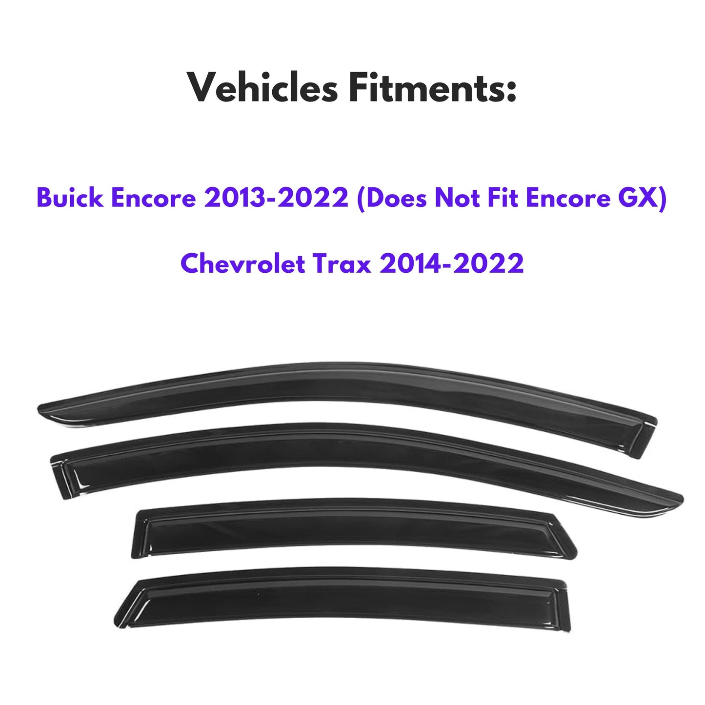 Pare-soleils pour Buick Encore 2013-2022 (ne convient pas à Encore GX) et Chevrolet Trax 2014-2022, 4 pièces