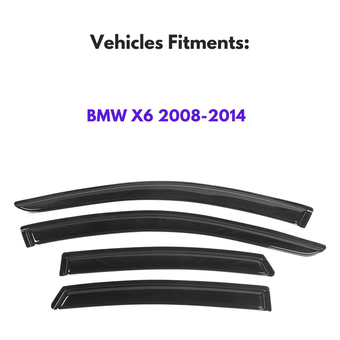 Window Visors for BMW X6 2008-2014, 4-Piece