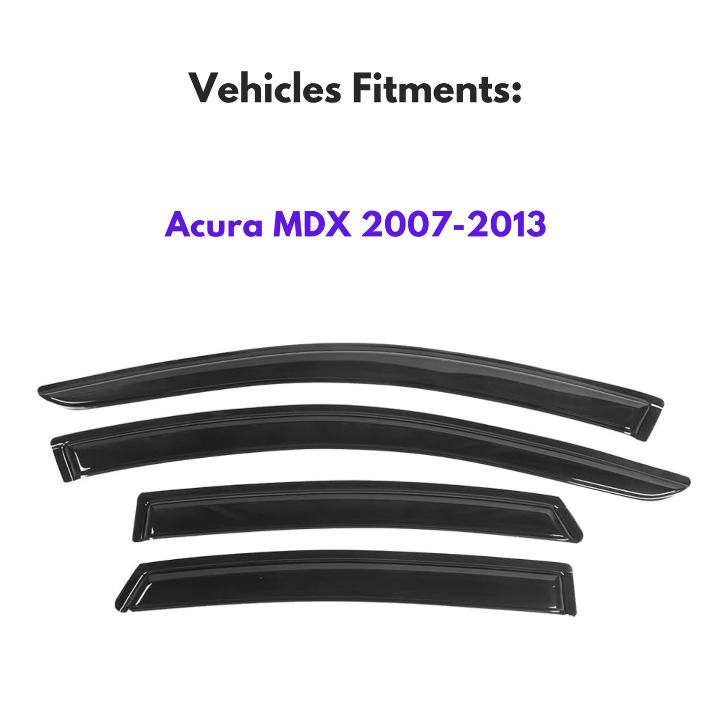 Window Visors for Acura MDX 2007-2013, 4-Piece