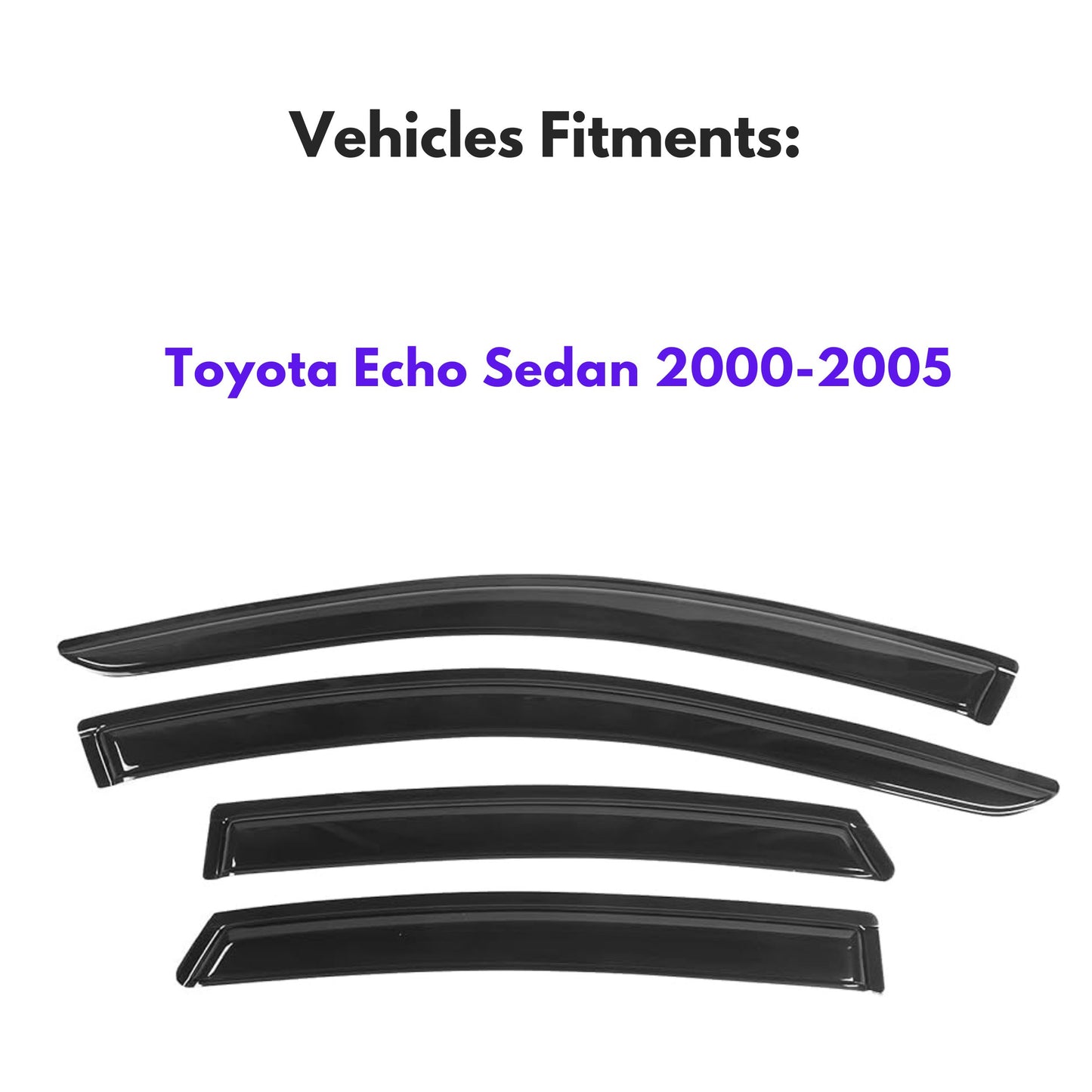 Window Visors for Toyota Echo Sedan 2000-2005, 4-Piece