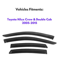 Pare-soleils pour Toyota Hilux Crew &amp; Double Cab 2005-2015, 4 pièces