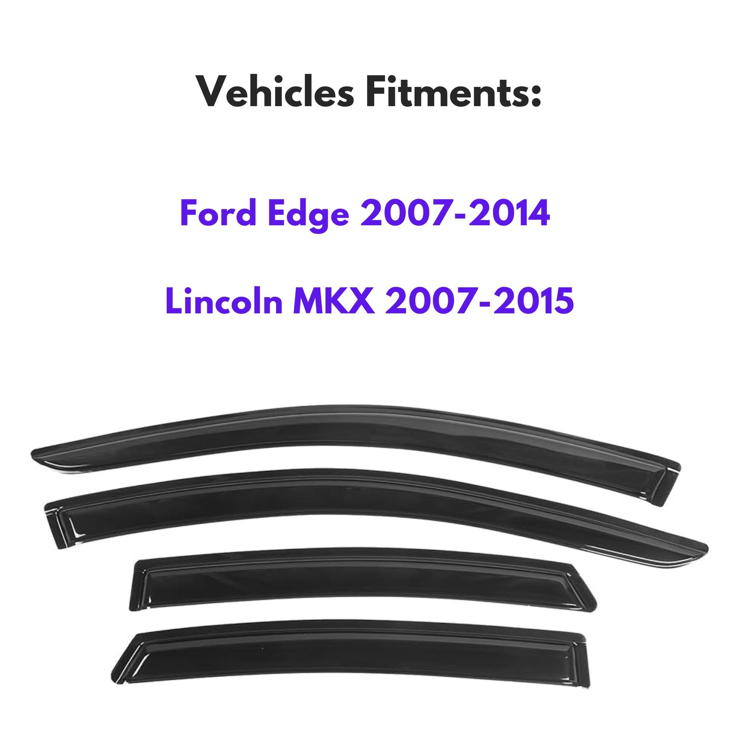 Pare-soleils pour Ford Edge 2007-2014 et Lincoln MKX 2007-2015, 4 pièces
