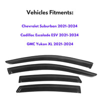 Pare-soleils pour Chevrolet Suburban 2021-2024 et Cadillac Escalade ESV 2021-2024 et GMC Yukon XL 2021-2024, 4 pièces