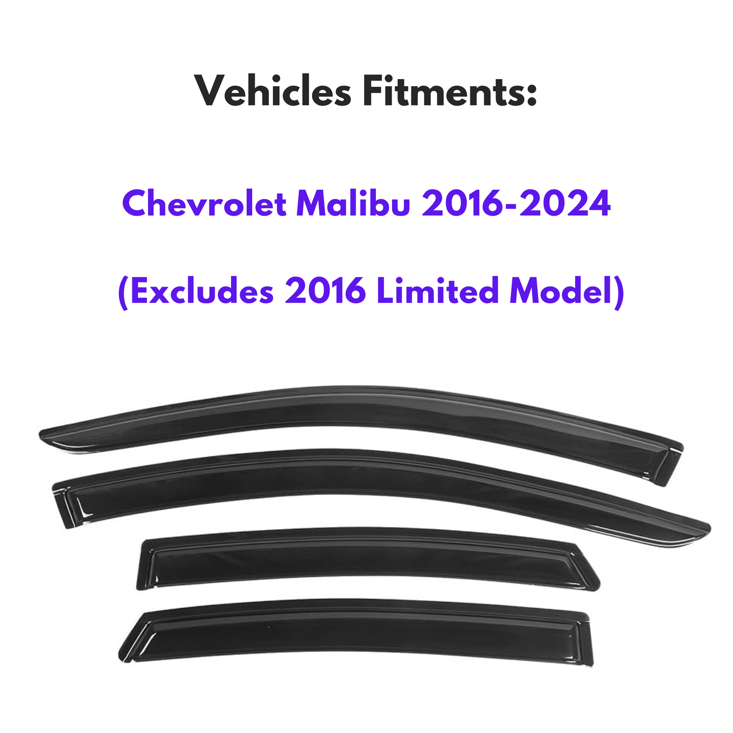 Pare-soleils pour Chevrolet Malibu 2016-2024 (à l'exception du modèle Limited 2016), 4 pièces