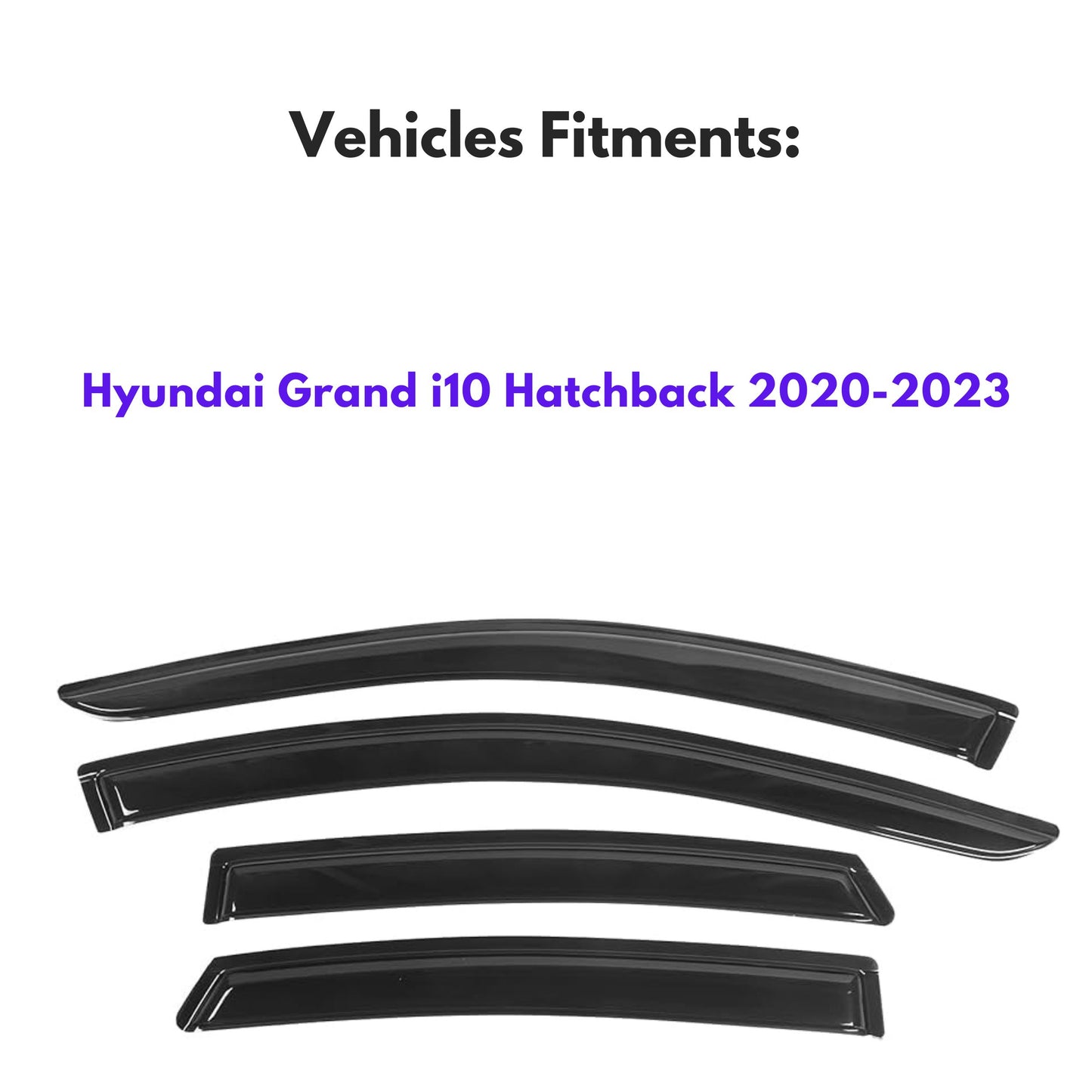 Pare-soleils pour Hyundai Grand i10 Hatchback 2020-2023, 4 pièces