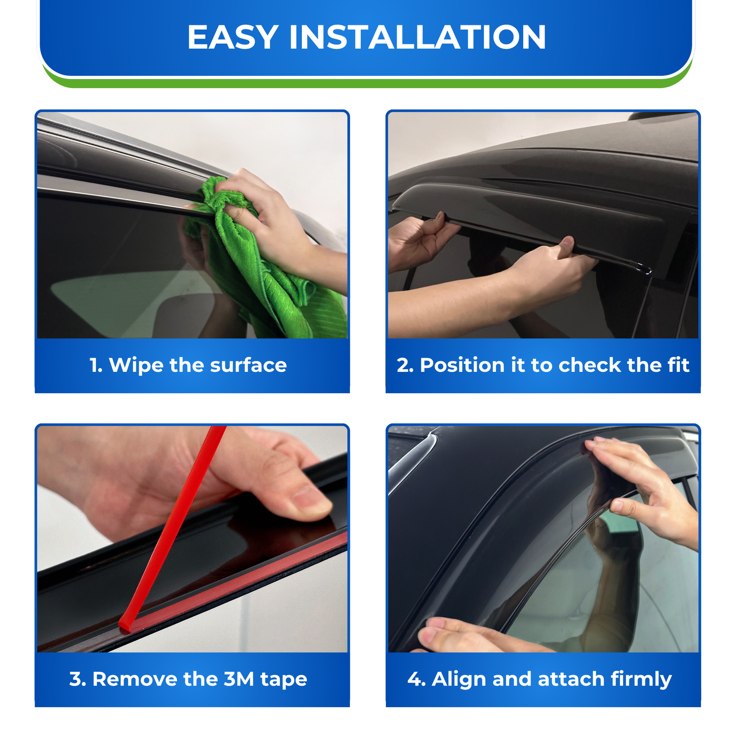 Step-by-step installation instructions for window visors on Acura TL 2004–2008