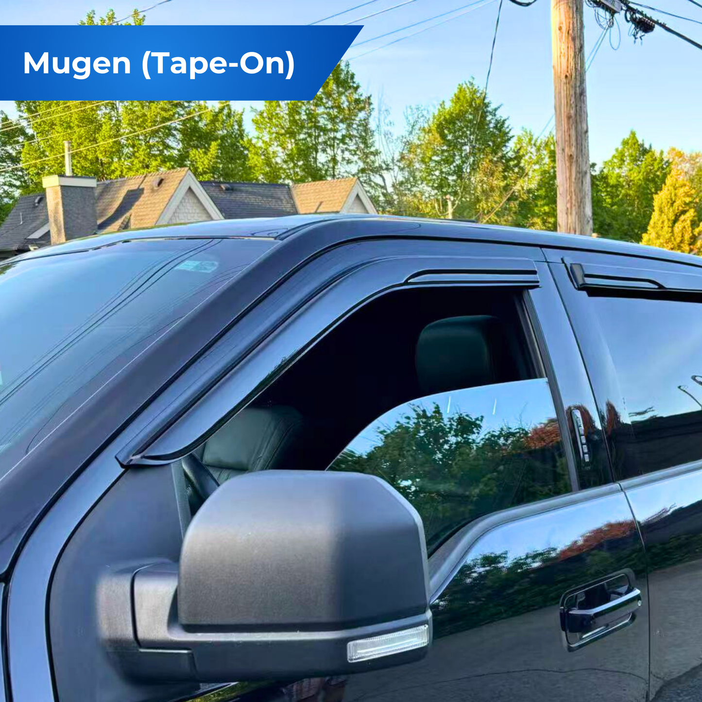 Outside Mount Tape-On Mugen style window visors for Acura TL 2004–2008 showing clean exterior appearance