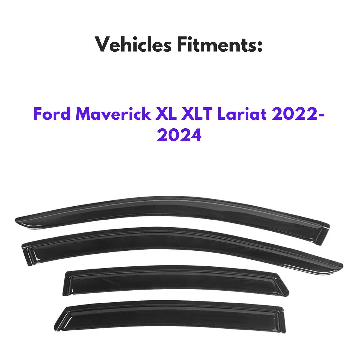 Pare-soleils pour Ford Maverick XL XLT Lariat 2022-2024, 4 pièces